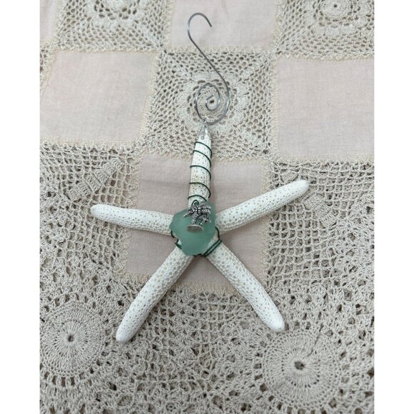 Wire Wrapped Pencil Starfish with Sea Glass Christmas Ornament or Suncatcher - Picture 3 of 4